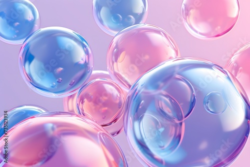 Colorful soap bubbles on background.