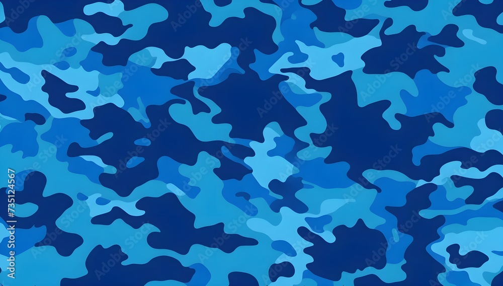 Military camouflage seamless pattern background. Blue camouflage pattern background. Military camouflage seamless pattern background. Blue camouflage pattern background.