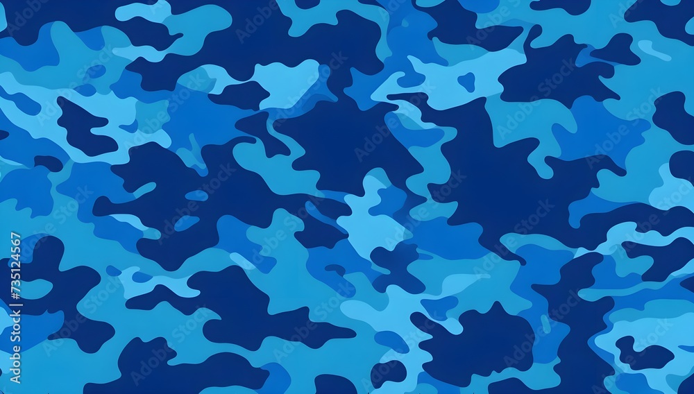 Military camouflage seamless pattern background. Blue camouflage pattern background.