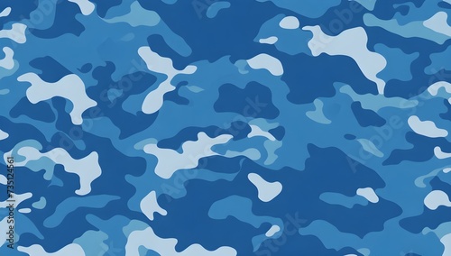 Military camouflage seamless blue pattern background