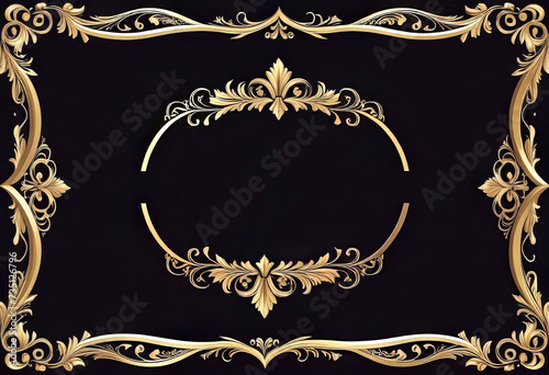 Luxury vintage frame on a white background, ornamental style, elegant frame for design and photos,