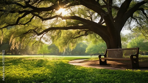 sittg bench in a park