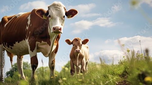 livestock cow with calf