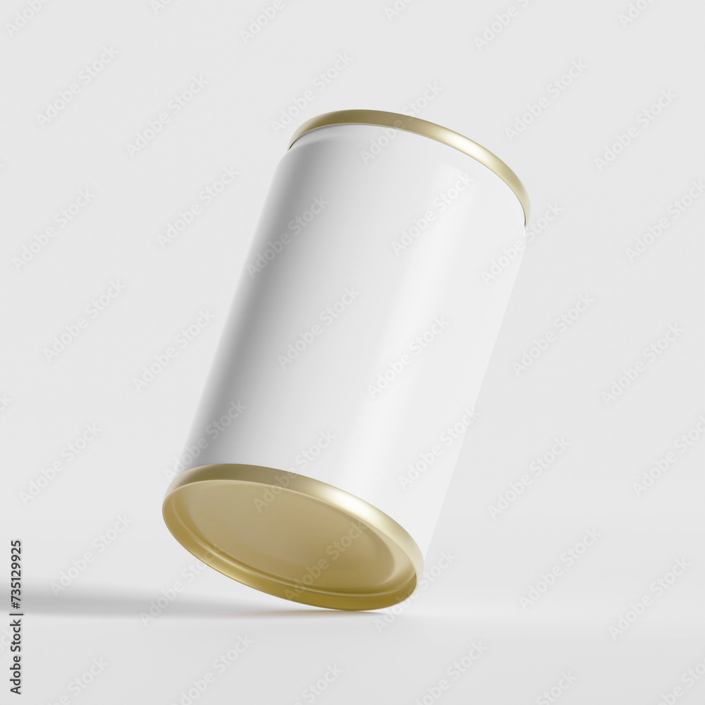 Packaging Fisher Sardines, aluminium cap texture, 3D rendering white background Packaging Fisher Sardines, aluminium cap texture, 3D rendering white background