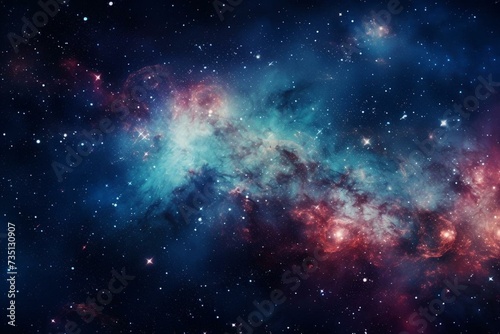Starry glitter nebula. Generative AI