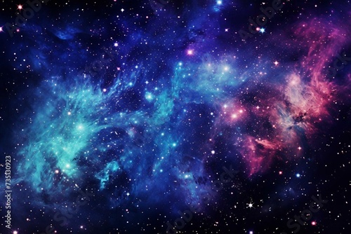 Starry glitter nebula. Generative AI © Chloe