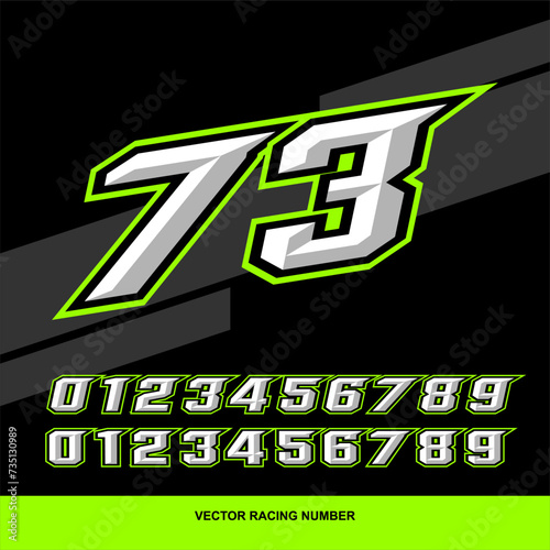 Vector racing number designs editable