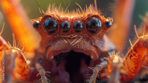 Close-Up of a Jumping Spider on a Natural Background