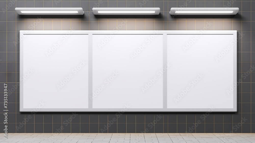 Empty white modern billboard mockup. Display for advertising in public area Empty white modern billboard mockup. Display for advertising in public area