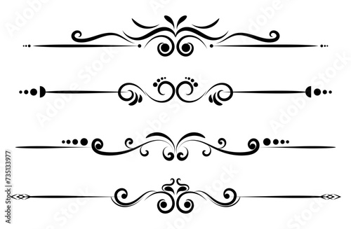 Set of ornamental decorative element and divider hand drawing collection