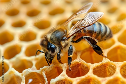bee on honeycomb © Muhammad