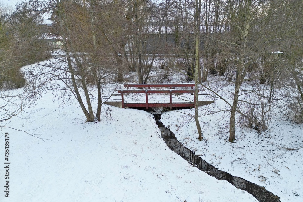Treuchtlingen - Kurpark Brücke im Winter