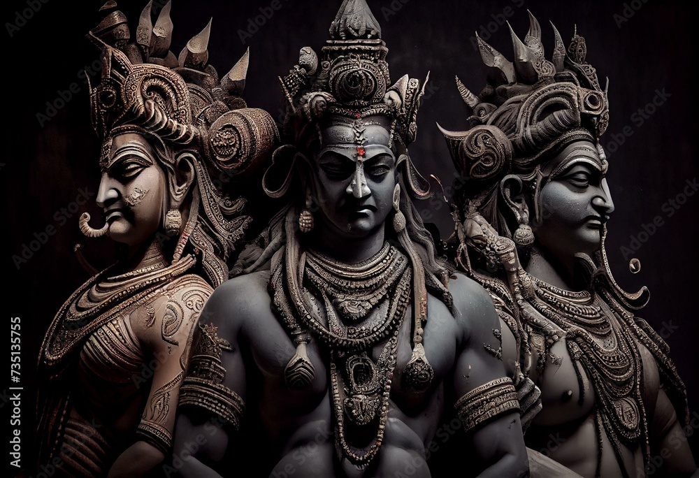 Brahma, Vishnu and Shiva are the three main deities of Hinduism ...