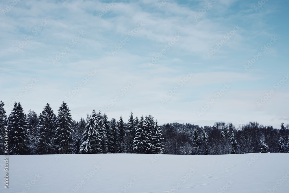 Winter of rural Toten, Norway, by the Krabyskogen Forest. Winter of rural Toten, Norway, by the Krabyskogen Forest.