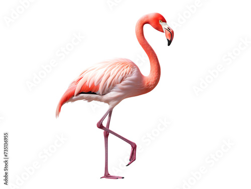 Cartoon Flamingo, isolated on a transparent or white background