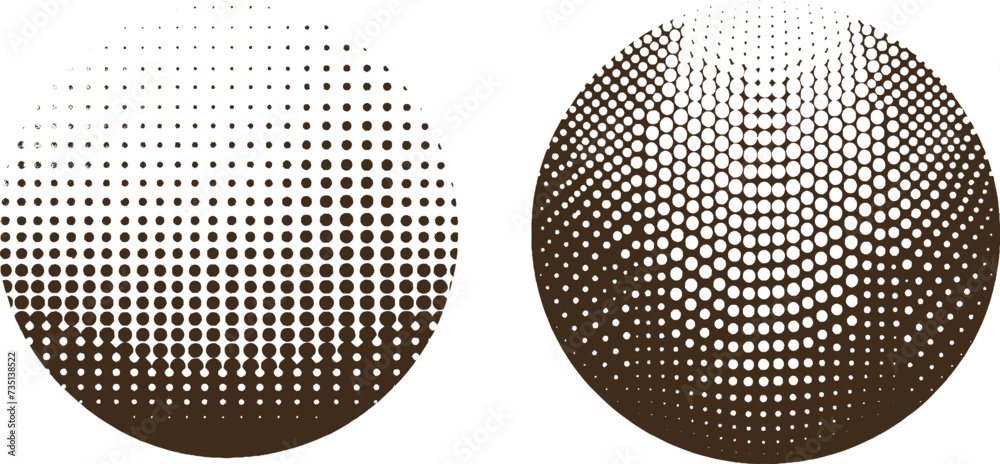 Brown circle retro halftone Skin dot tone shape grunge texture pattern background design.modern geometric monochrome decoration gradient effect graphic art.abstract spotted element vector illustration