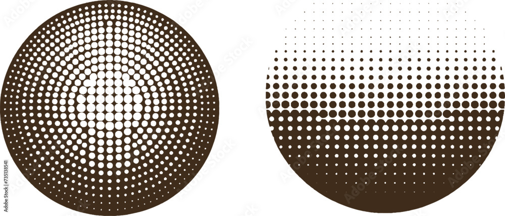 Brown circle retro halftone Skin dot tone shape grunge texture pattern background design.modern geometric monochrome decoration gradient effect graphic art.abstract spotted element vector illustration