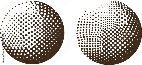 Brown circle retro halftone Skin dot tone shape grunge texture pattern background design.modern geometric monochrome decoration gradient effect graphic art.abstract spotted element vector illustration
