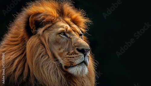 intricated style illustration of a realistic male lion