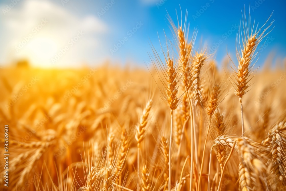 Golden wheat field on a sunny day Golden wheat field on a sunny day