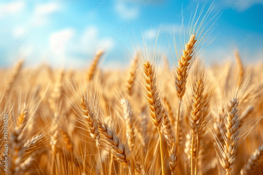 Golden wheat field on a sunny day Golden wheat field on a sunny day