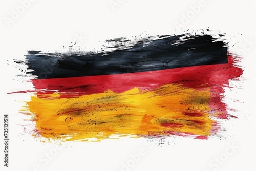 German flag painted on a white background. Suitable for patriotic themes and German culture illustrations