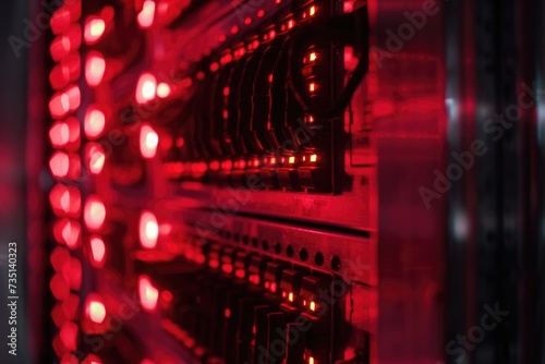 A close-up view of a bunch of red lights. Can be used to add a vibrant and colorful touch to any project