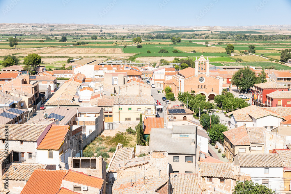 a view over Quinto town, province of Zaragoza, Aragon, Spain