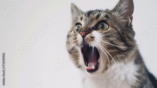 Shocked domestic tabby cat  © DigitalLys
