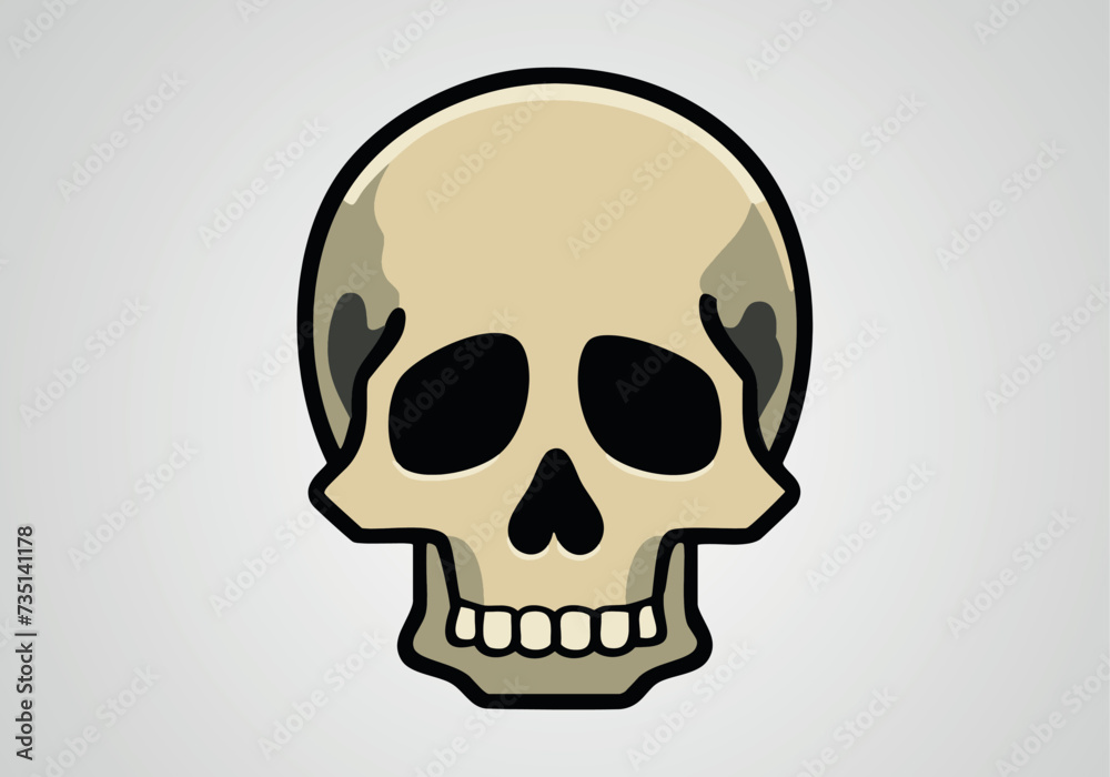 The skull icon. Black silhouette of a human skull. Vector illustration isolated on a white background for design and web. The skull icon. Black silhouette of a human skull. Vector illustration isolated on a white background for design and web.