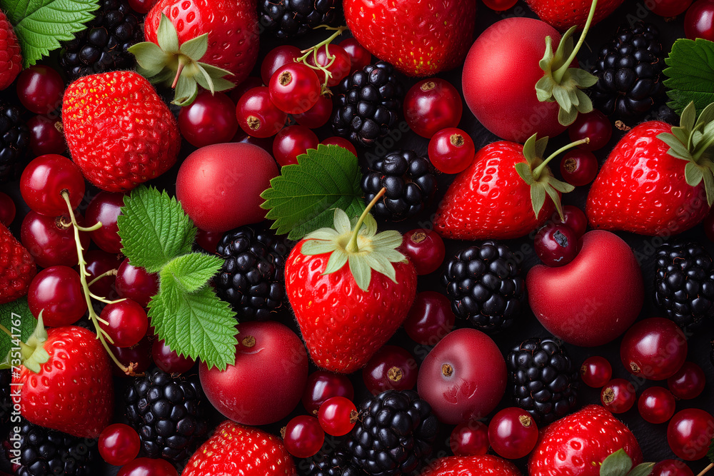 Colorful berry pattern of various fresh berries Colorful berry pattern of various fresh berries