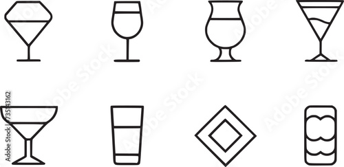 Various Glass Icons set vector collections.  photo