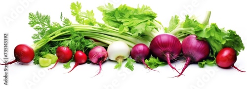 various fresh fresh vegetables on white background