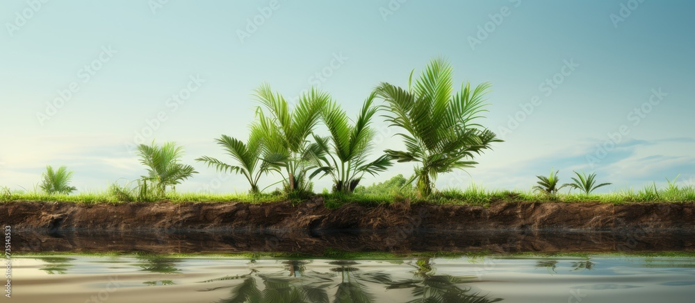 Oil palm plants are the main producer of palm oil as the main ingredient for making cooking oil Young oil palm plants like soil with lots of humus and organic elements and abundant water