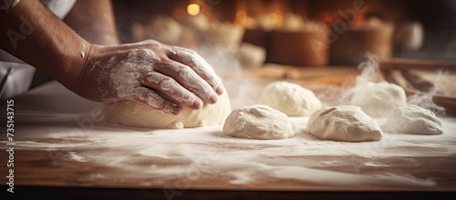 Preparing the dough on a baking sheet Handmade homemade cakes. Creative Banner. Copyspace image