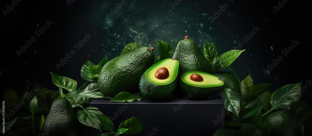 Organic hass avocados being packaged in a plant in Peru. Creative Banner. Copyspace image