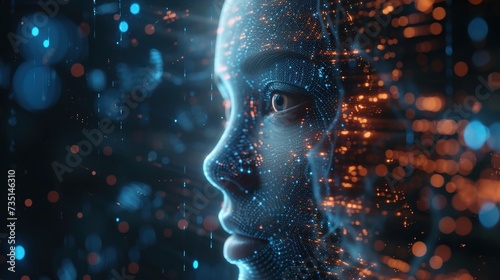 Futuristic AI Technology Background, GENERATIVE AI