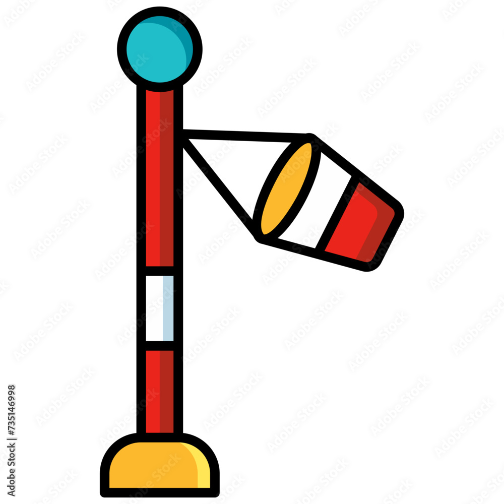 blue and yellow red wight outline weather icon Wind Direction