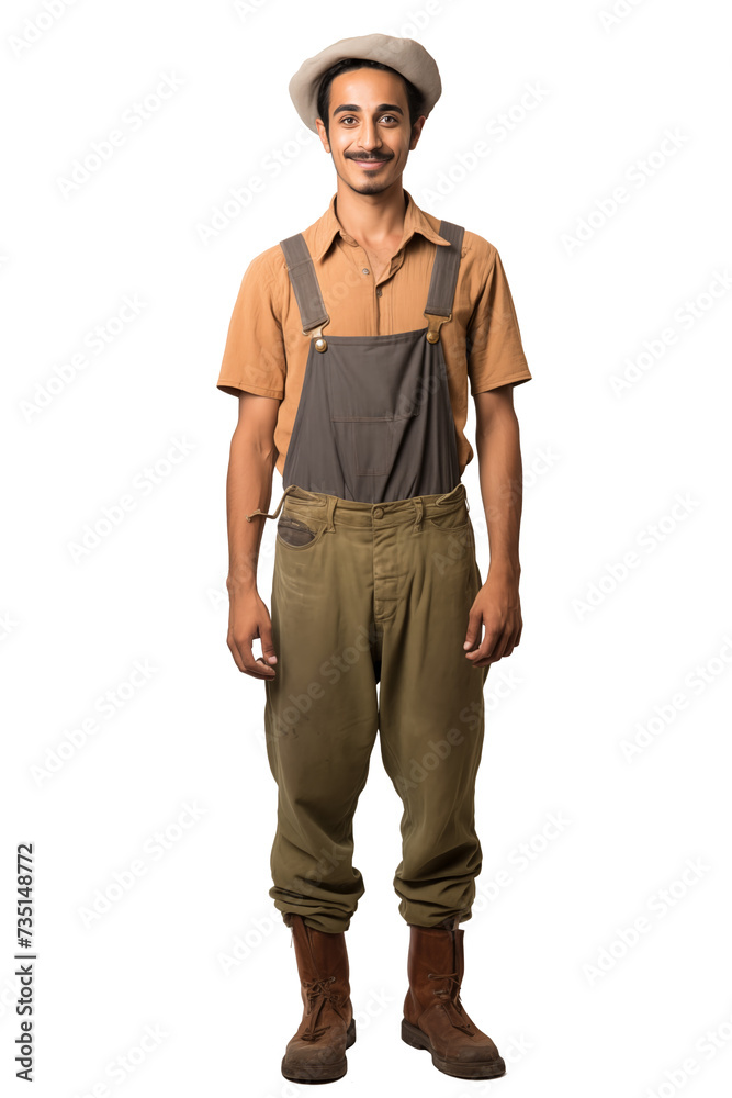 Young Farmer with a Moustache in Casual Work Attire Young Farmer with a Moustache in Casual Work Attire