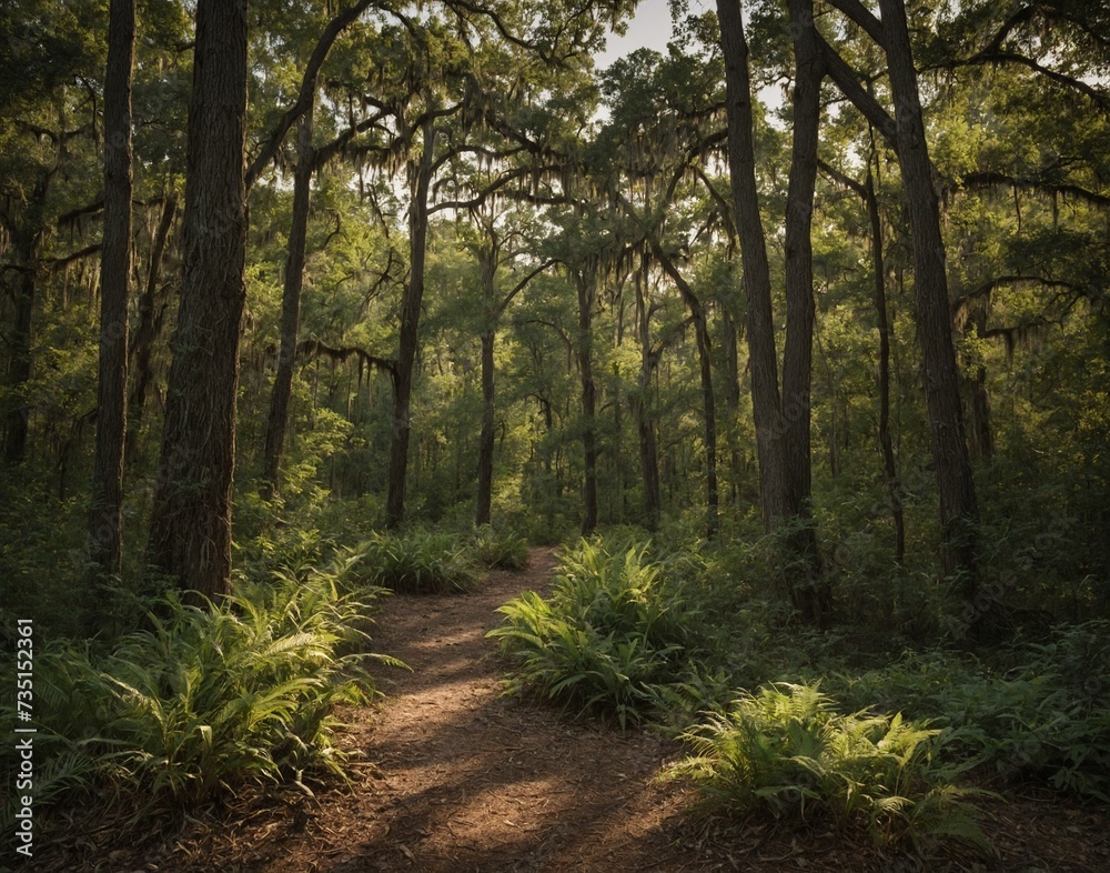 Obraz premium footpath in the woods