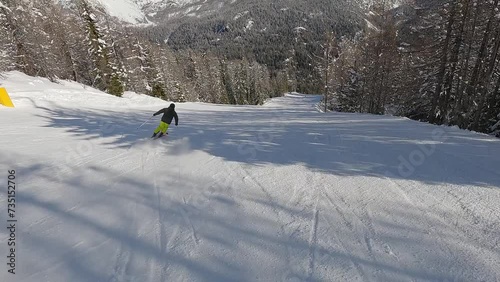 4k, skiing in the Valmalenco ski area, Italy