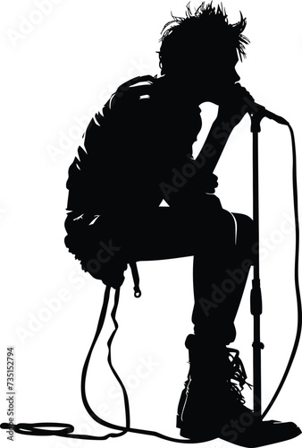 Silhouette rocker in perform black color only full body