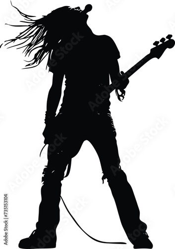 Silhouette rocker in perform black color only full body