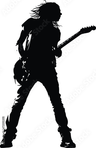 Silhouette rocker in perform black color only full body