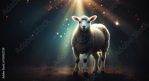 Lamb in the dark background