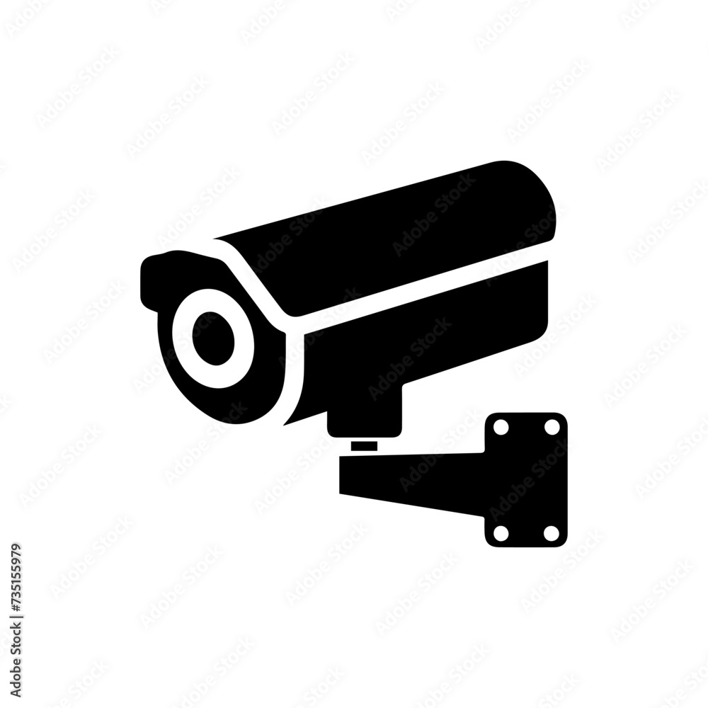 Surveillance camera icon. Symbol of surveillance camera. Black surveillance camera icon Surveillance camera icon. Symbol of surveillance camera. Black surveillance camera icon