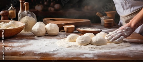 Preparing the dough on a baking sheet Handmade homemade cakes. Creative Banner. Copyspace image