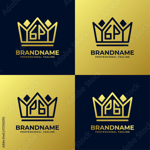 Letters PG and GP Home King Logo Set, suitable for business with PG and GP initials