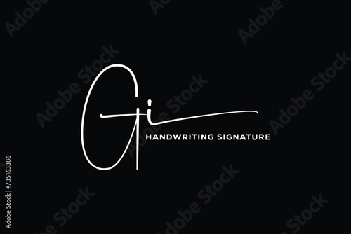 GI initials Handwriting signature logo. GI Hand drawn Calligraphy lettering Vector. GI letter real estate, beauty, photography letter logo design.