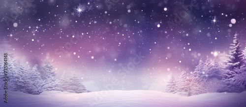 Purple Christmas Background With Text Welcome. Creative Banner. Copyspace image